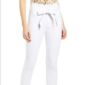7 For All Mankind | White Paper bag Skinny Jeans